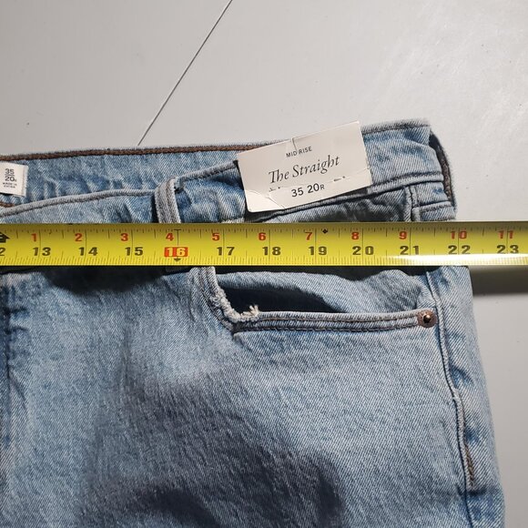 Abercrombie & Fitch The Straight Mid Rise Light Wash Jeans NWT Size 35/20R - Picture 8 of 16